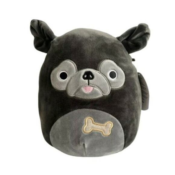 Squishmallow Bongo Bulldog Pug Dog 8" Plush Stuffed Animal Black Five Below Soft - Picture 1 of 5